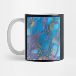 Pink And Blue Marble Watercolour With Gold Effect Mug